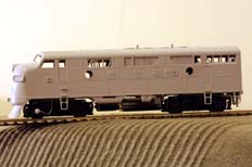 Highliner bodyshell on modified Athearn F-unit chassis