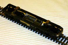 Modified Athearn F-unit chassis